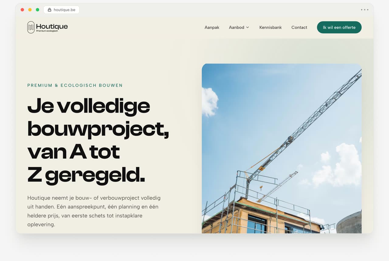 Houtique marketingsite